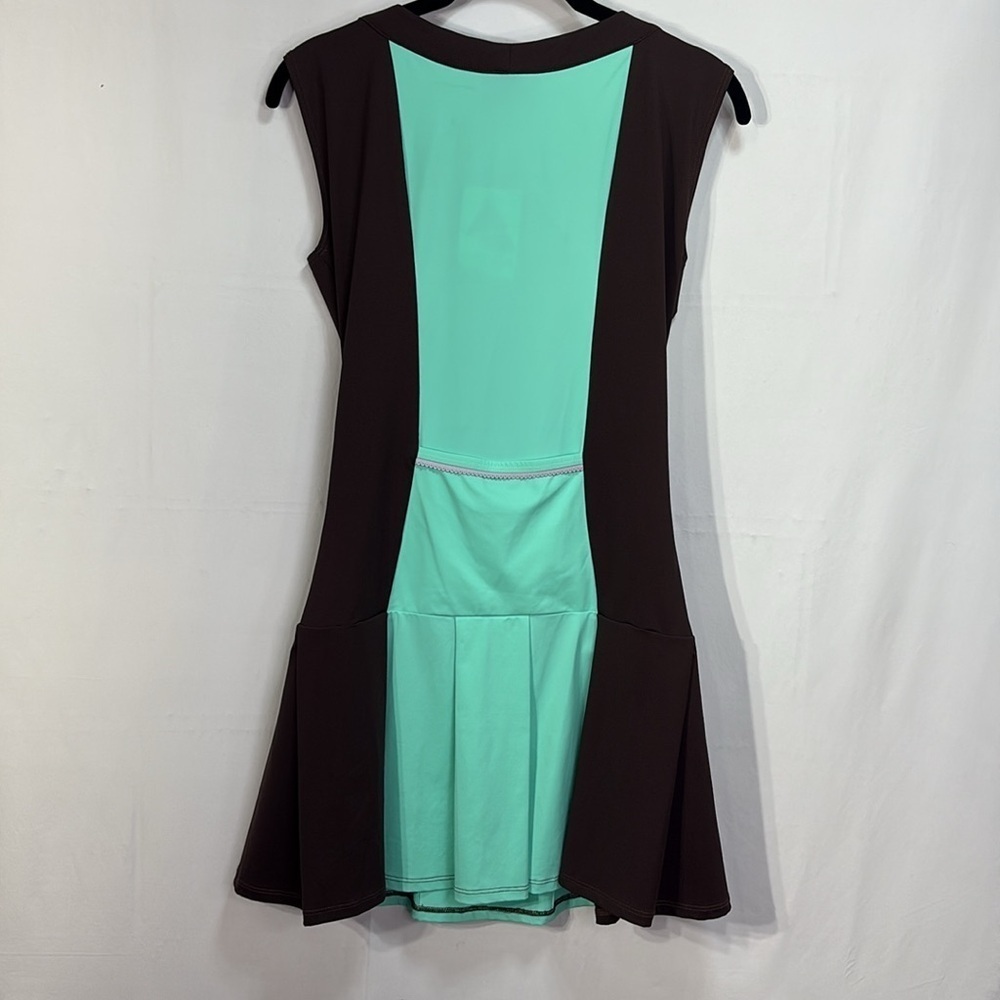 🪐 nwt Cogma Bridget cycling, dress, aqua and chocolate brown - Picture 3 of 11